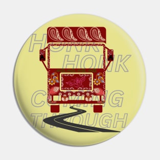 Red truck Art abstract motif design illustration saying honk honk coming through Pin