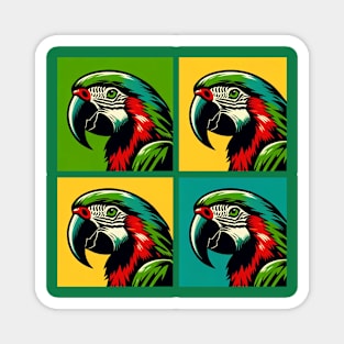 Pop Red-Shouldered Macaw Art - Cool Birds Magnet