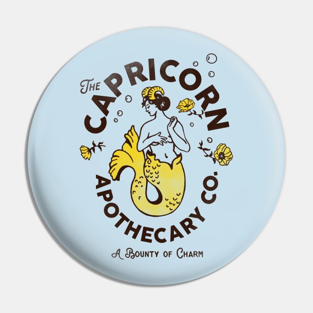 "Capricorn Apothecary Co: A Bounty Of Charm" Cool Zodiac Art Pin by The Whiskey Ginger