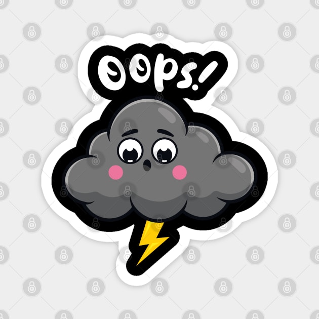 Embarrassed cloud (on dark colors) Magnet by Messy Nessie