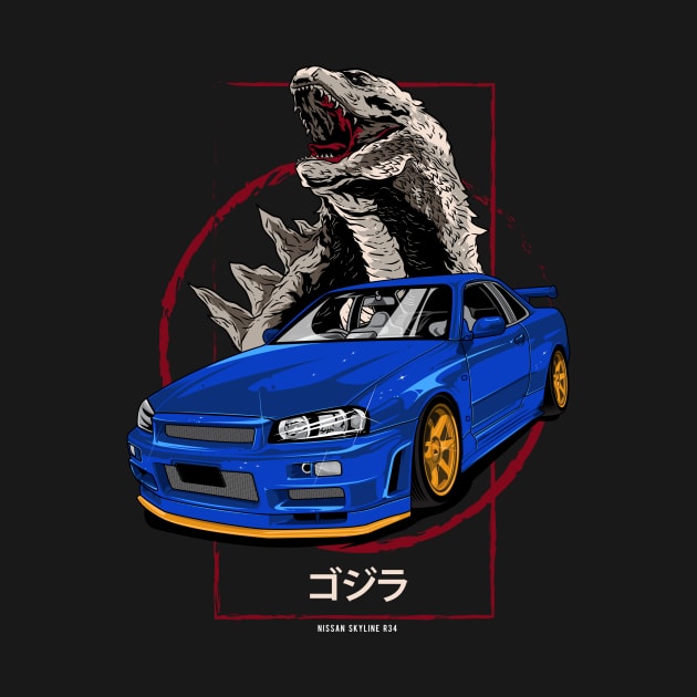 Skyline R34 Godjila by cungtudaeast