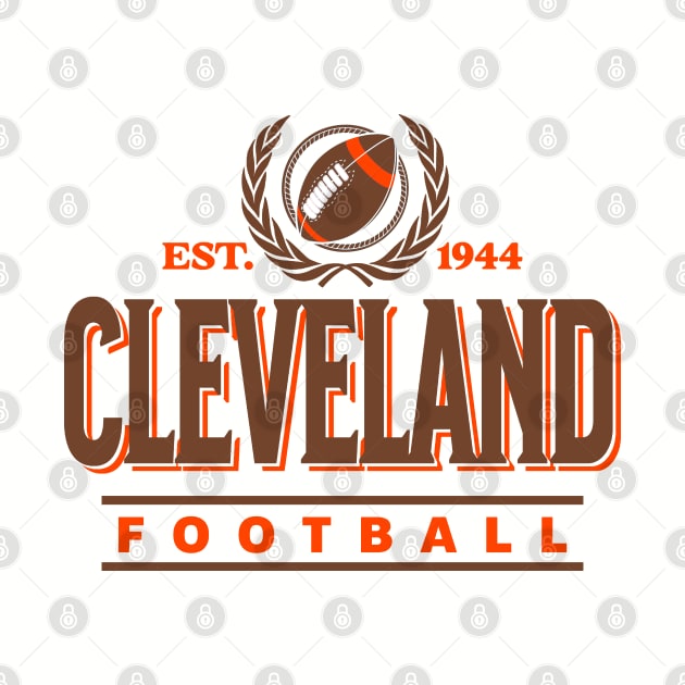 Retro Cleveland Football Vintage Crest by funandgames