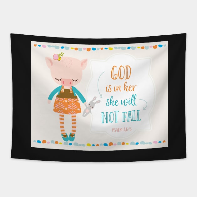 Psalm Scripture Art for Kids Tapestry by greenoriginals