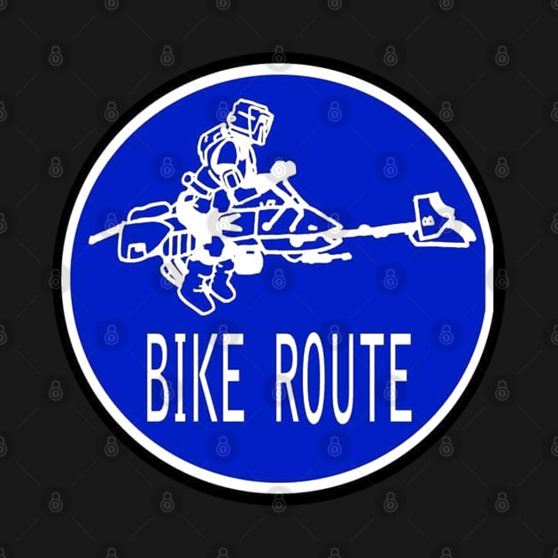 Bike Route Road Sign by Undeadredneck