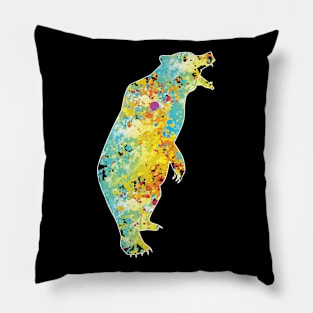 Cool Grizzly Bear Colourful T-shirt Pillow