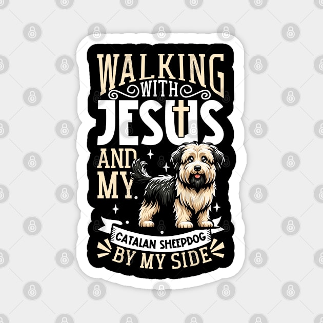 Jesus and dog - Gos d’Atura Català Magnet by Modern Medieval Design