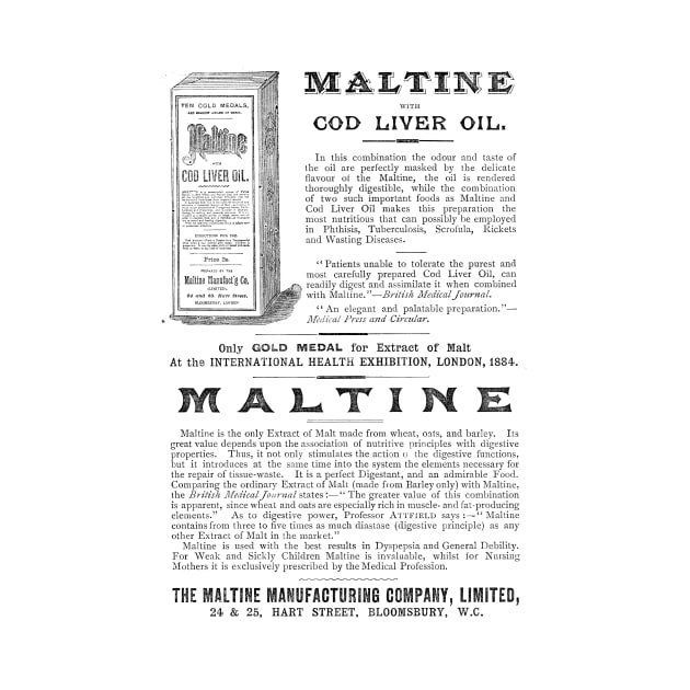 The Maltine Manufacturing Company - Cod Liver Oil - 1891 Vintage Advert by BASlade93