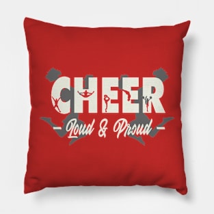 Loud Proud Cheerleader in Cheer Text Pillow