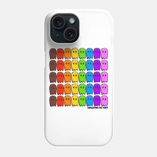 Rainbow Ghosts in Tidy Rows Phone Case