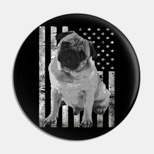 American Flag Pug Swagger, Urban Canine Couture Tee Triumphs Pin