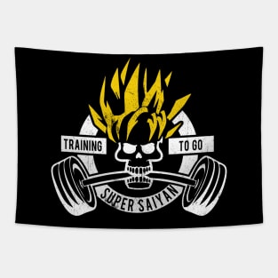 training to go super saiyan distressed style Tapestry