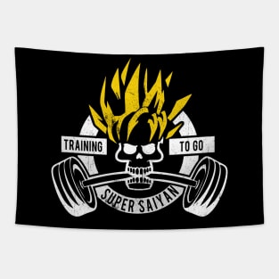 training to go super saiyan distressed style Tapestry