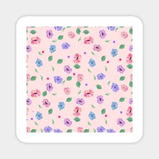 Flowers on Pink Magnet