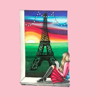 Love letter with a view of the Eiffel Tower T-Shirt