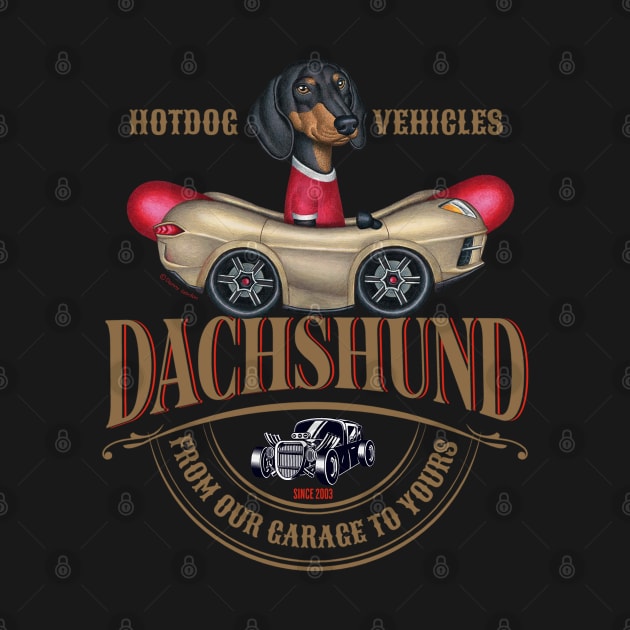 Dachshund Hotdog Vehicles by Danny Gordon Art