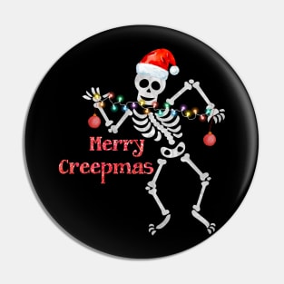 merry creepmas skeleton christmas Pin