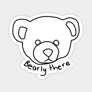 Minimal Bear Portrait with Puns Magnet