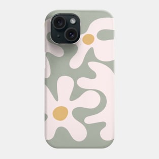 Abstract Flowers Sage Green Phone Case