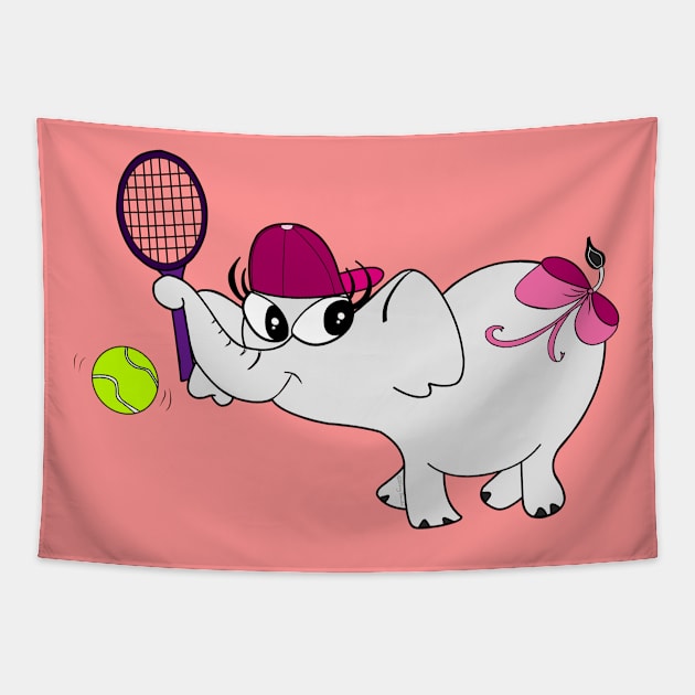 Tennis Champion Tapestry by DitzyDonutsDesigns