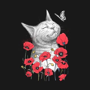 Cat in poppies T-Shirt