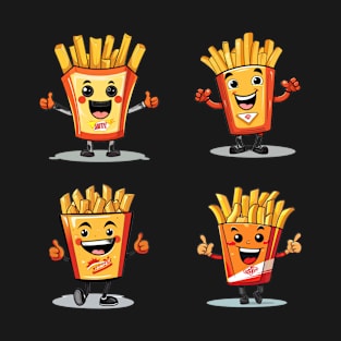 kawaii french fries T-Shirt cute potatofood funny T-Shirt