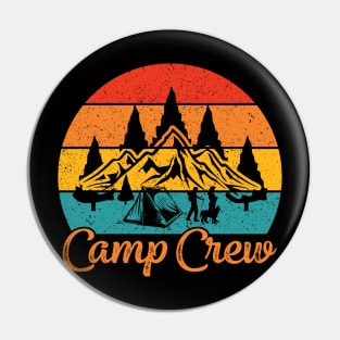 Camp Crew Retro Groovy Vintage Happy First Day Of School Pin