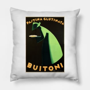 Pastina Glutinata BUITONI PASTA by Federico Seneca 1928 Vintage Italy Food Advertisement Art Deco Pillow