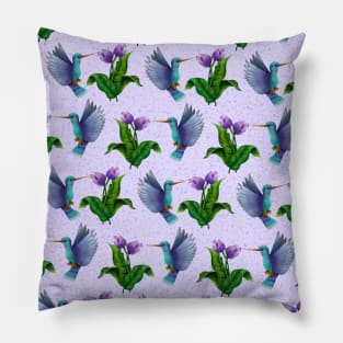 Hummingbird with flowers Pillow