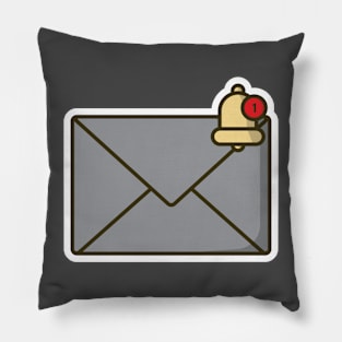 Mail Envelope with Notification New Message Sticker vector illustration. Office equipment icon concept. Office email letter in envelope sticker vector design with shadow. Pillow