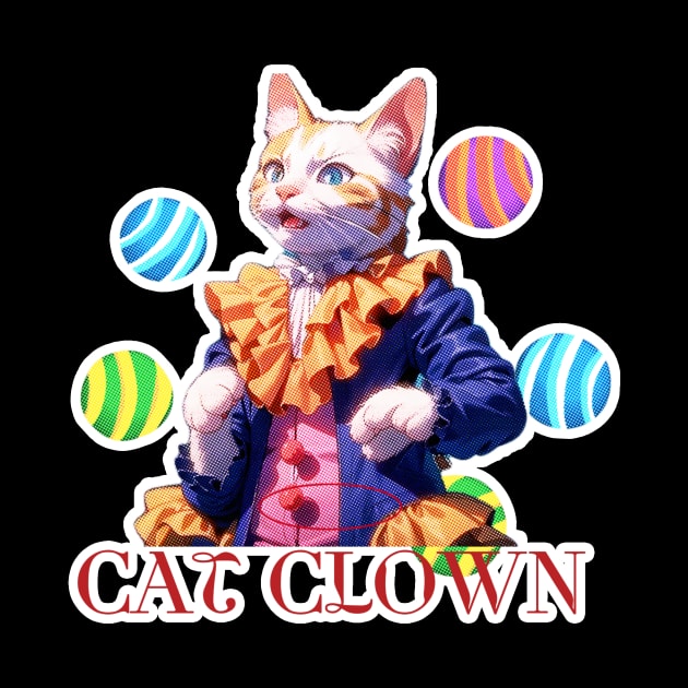 Cat Clown,Cat Joker,Cat Miaw Lover by LycheeDesign