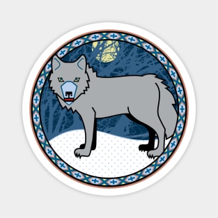 Cunning Gray Lone Wolf Magnet