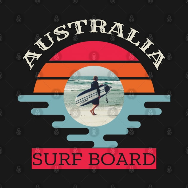 Australia surf board by TeeText