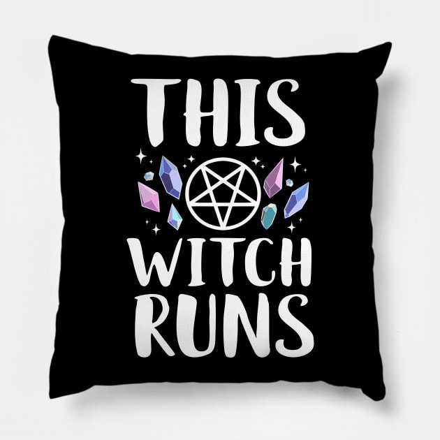 This Witch Runs Pillow by Eugenex