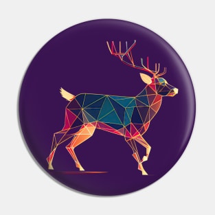 Geometric running deer Pin