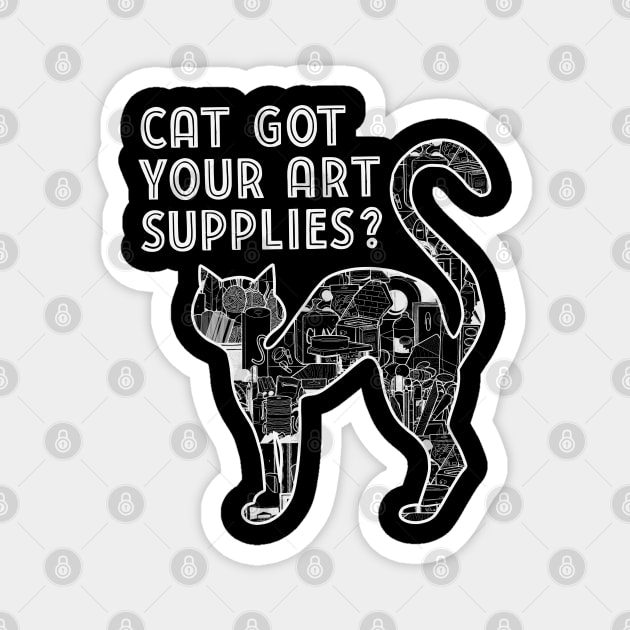 Cat Art Supply Magnet by The Craft ACE