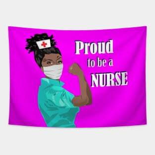 Proud to be a Nurse Black Nurse Student Gift Tapestry