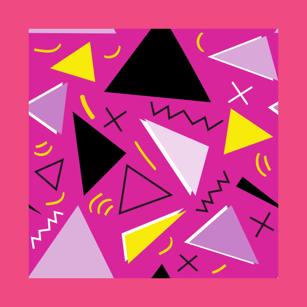 Memphis 80s style seamless pattern on pink background by Magic, Art, Patterns, Beauty!