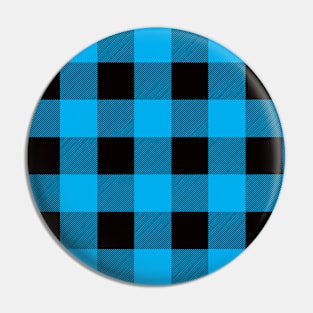 Blue Tartan - Classic Colorful Graphic Stripes Pin