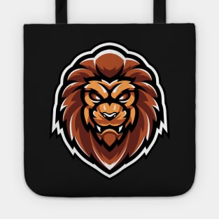 Lion head character mascot Tote