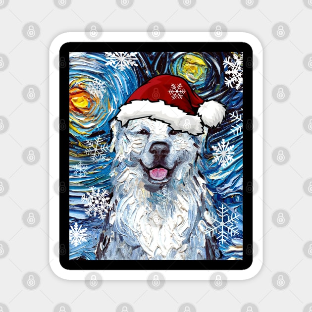 Great Pyrenees Santa Magnet by sagittariusgallery