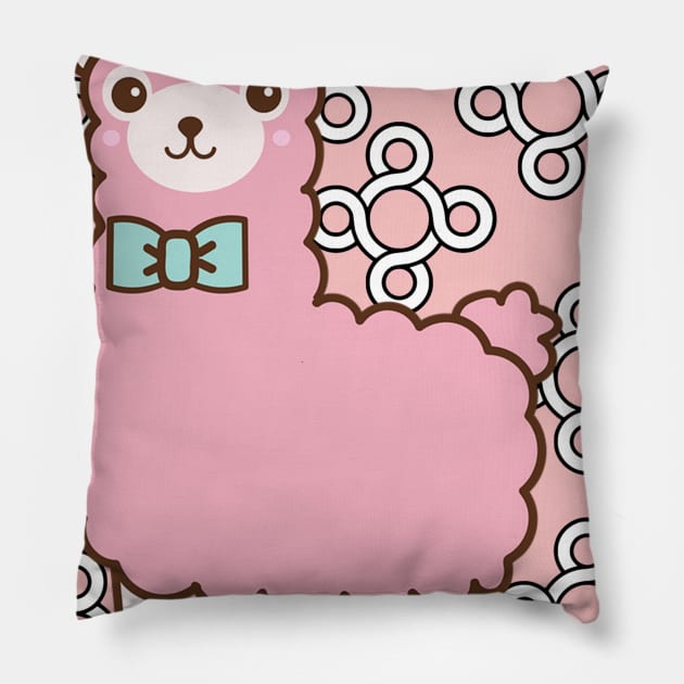 Pink Lama Pillow by PjesusArt