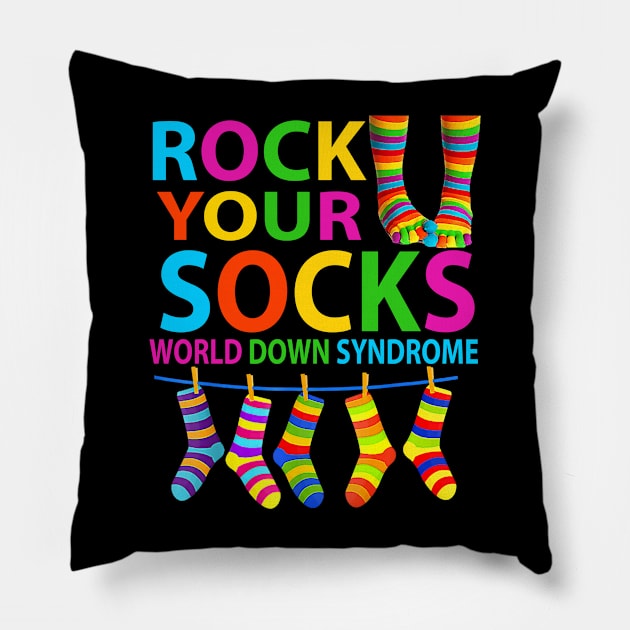 World Down Syndrome Day , Rock Your Socks Awareness Pillow by Luna The Luminary