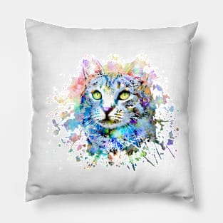 Multicolor Cat 674 Splash Pillow