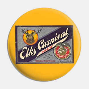 Elks Carnival Vintage Beer Label Pin