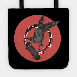 bird skate red moon, untaart Tote