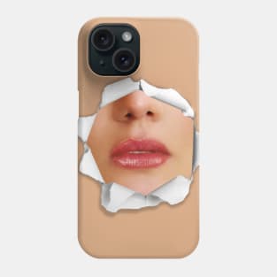 Red Lips Ripped Phone Case