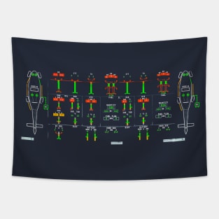 Aviation Pilot Cockpit Display Pattern 3 Tapestry