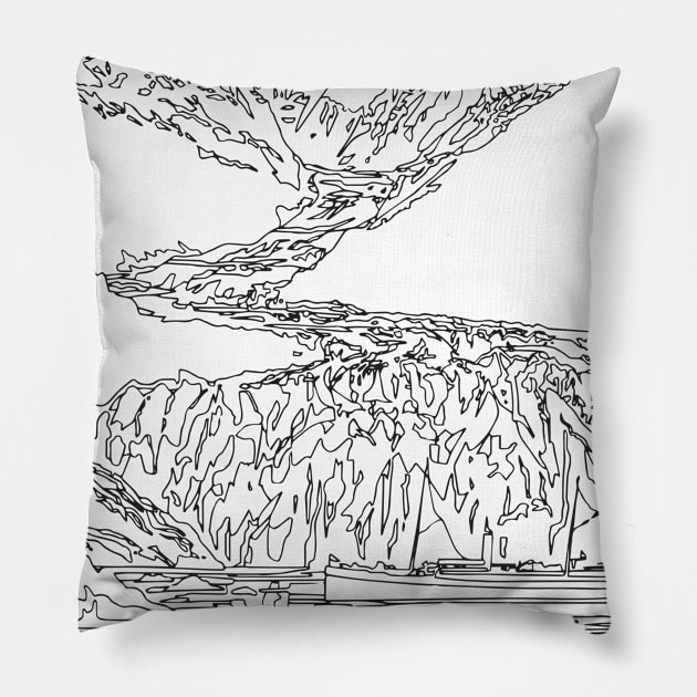 GLACIER BAY Pillow by TheCosmicTradingPost