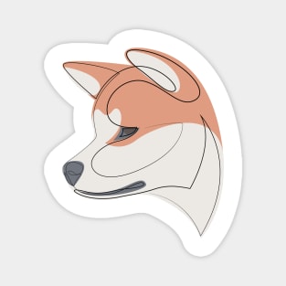 Akita Inu - continuous line Magnet