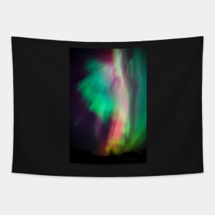 Beautiful multicolored northern lights in Finland Tapestry